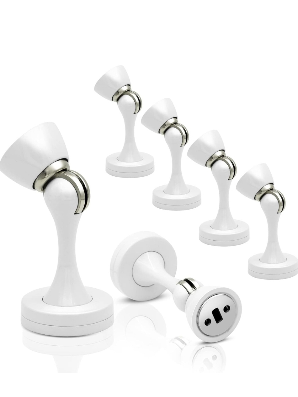 White Magnetic Door Stoppers - Set Of 5